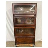 Four-Stack Wooden Barrister Bookcase with Glass Fronts Four-Stack Wooden Barrister Bookcase with Glass Fronts