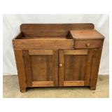 Early Wooden Dry Sink with Single Drawer and Double Cabinet Doors Early Wooden Dry Sink with Single Drawer and Double Cabinet Doors