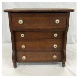 Early Wooden Child’s Doll Dresser with Four Drawers, 15in x 15in Early Wooden Child’s Doll Dresser with Four Drawers, 15in x 15in