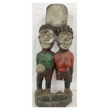 Hand-Carved Wooden Black Americana Statue, 12×29