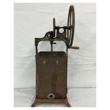 Cast Iron and Metal Hand-Crank Butter Churn, 14×28 1/2 Inches