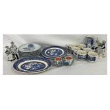 Blue and White Ceramic Tableware and Figurines