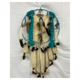 Large Handmade Dreamcatcher with Fur and Feather Accents, 19×34 Inches