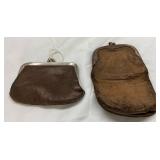 Leather Change Purses with Metal Frames