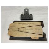 Vintage Metal Bill Clip with Receipt, Chicago Hardware Foundry Co. Marked