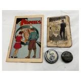 Collectibles Including Vintage Books and Advertising Tokens
