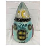 1960s Ceramic Moon Rocket Cookie Jar, 8 1/2 x 12 1/2 Inches