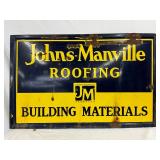 Porc. Johns-Manville Roofing and Building Materials Ssp Self-Framed Sign, 48in x 30in