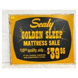Sealy ‘Golden Sleep Mattress Sale’ SST Advertising Sign, 27in x 21in