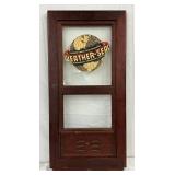 15x31 Weather-Seal Wooden Door Panel with Glass Advertising Insert