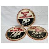 Three Early Plastic PGB Sixty Six Advertising Signs, 15 In.