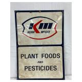 Single Sided Metal Kerr-McGee ‘Plant Foods and Pesticides’ Sign, 18×26 in.