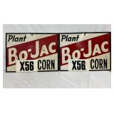 Masonite Advertising Signs for ‘Plant Bo-Jac X56 Corn,’ 24in x 18in