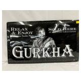 Metal Single-Sided Advertisement Sign for Gurkha Cigars, 32in x 18in