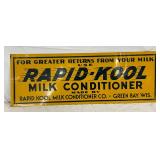 28x10 Early Single-Sided Rapid-Kool Milk Conditioner Metal Advertising Sign