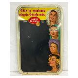 Early Metal Chalkboard Sign Featuring Carta Blanca Branding, 20×30 Inches