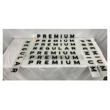 Ten Early Gas Pump Plates with ‘Premium’ and ‘Regular’ Labels, 4in x 29in