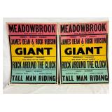 22x28in Early Cardboard Movie Posters for Meadowbrook Theater Featuring ‘Giant’ and ‘Rock Around the