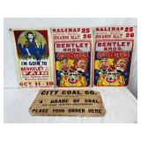 Early Cardboard Event Posters, Including Circus and Advertisement, 14×22 in.