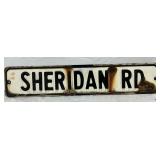Porcelain Embossed Street Sign ‘Sheridan Rd,’ 30 in x 6 in