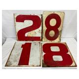 Early Metal Double-Sided Numbers, 17×18 Inches