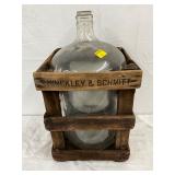 Glass Water Bottle in Hinckley & Schmitt Wooden Crate