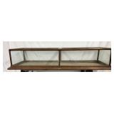 Oak Display Showcase with Glass Panels, 73×14 Inches