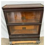 34×39 Wooden Stacking Bookcase with Glass Front Panels