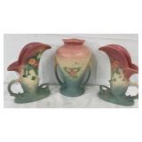 Hull  Pottery Vases with Floral Design