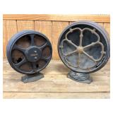 Early 20th Century Metal Radio Speakers with Decorative Grilles