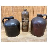 Stoneware Jugs and Bottle