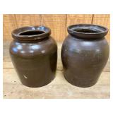 Glazed Stoneware Crock Jars