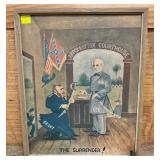 Framed Print Depicting Appomattox Courthouse Scene Titled ‘The Surrender’