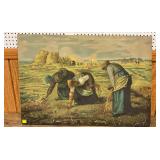 Oil on Canvas Depicting Agricultural Workers in a Field Scene