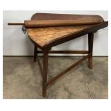 Vintage Butter Work Table with Rolling Pin and Beveled Top