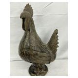 16 1/2 IN. Attributed to Meaders Potter Clint Alderman Georgia Glazed Pottery Rooster Sculpture