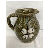7 1/2 IN. Clearer and Billie Meadows Pottery Pitcher with Dogwood Design