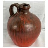 Chrome Red North State Pottery Jug, 5 1/2 Inches Tall