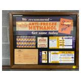 Framed Dupont Anti-Freeze Methanol Advertising Display, 32in x 26in