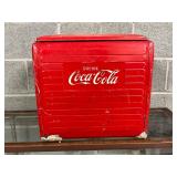 Vintage Metal Coca-Cola Cooler with Handles