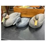 Hand-Carved and Painted Wooden Duck Decoys