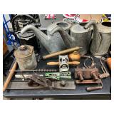 Vintage Tools, Kitchen Utensils, Watering Cans, and Decorative Items