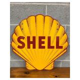 Shell Oil DSP Scallop Sign with Yellow and Red Design