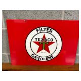 Single-Sided Texaco Filter Gasolene Metal Sign