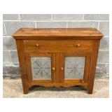 Pine Pie Safe with Single Drawer and Double Tin-Paneled Doors
