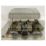 Holley Three Deuces Carburetors with Air Filter Assembly