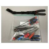 Hand Tool Lot Including Pry Bars, Ratchets, and Screwdrivers