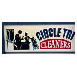 Emb. ‘Circle Tri Cleaners,’ Light Up Lexan Sign  20in x 50in