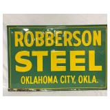 Emb. Robberson Steel Metal Sign, Oklahoma City, OKLA., 40×26 