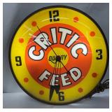 Critic Feed Light Up  Pam Clock, 14 inches